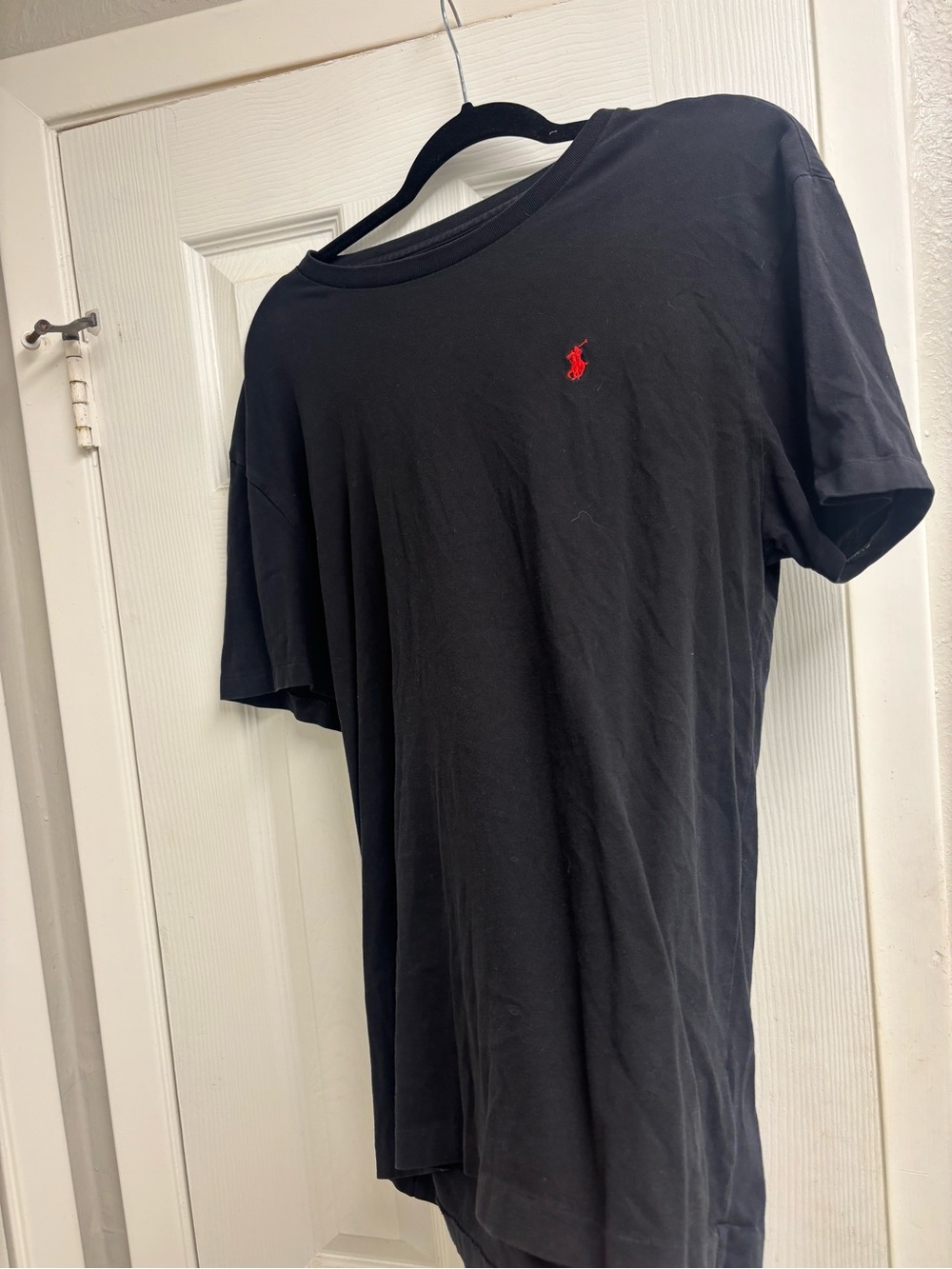 Polo Ralph Lauren Black Jersey Crew Neck Short Sleeve T-Shirt - Red Pony Logo